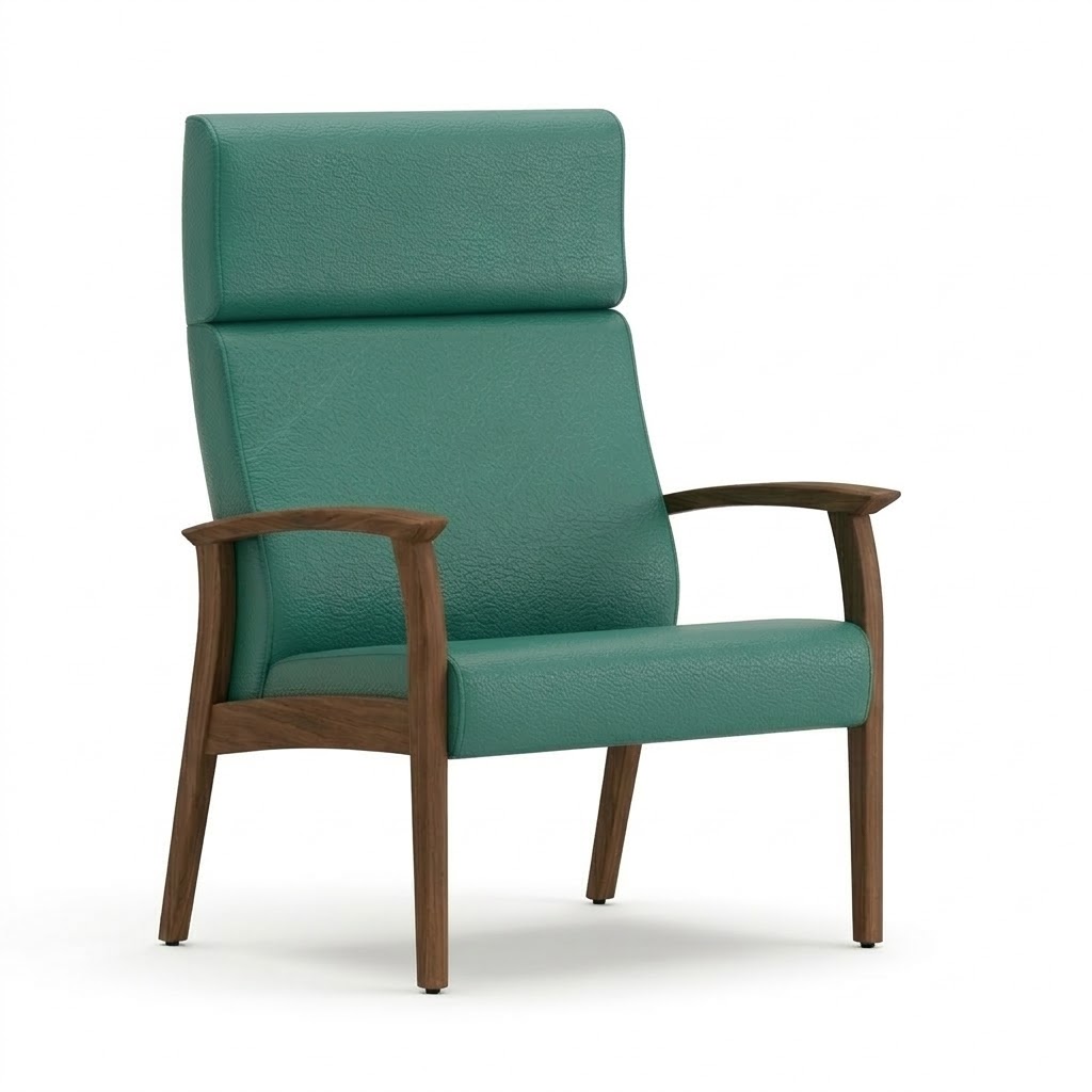 Bariatric chair open arm green 2