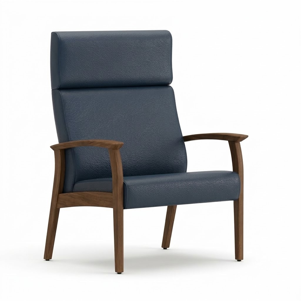 Bariatric chair open arm navy 2