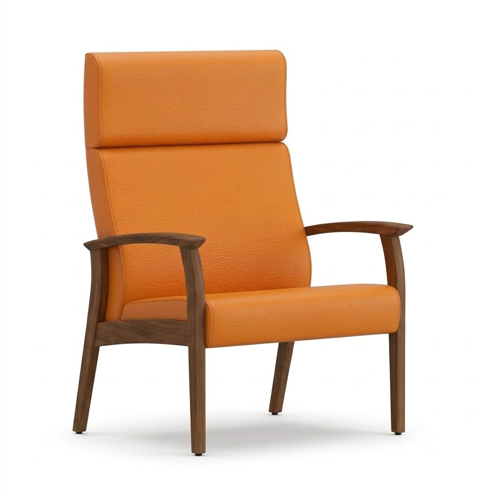 Bariatric chair open arm orange 1