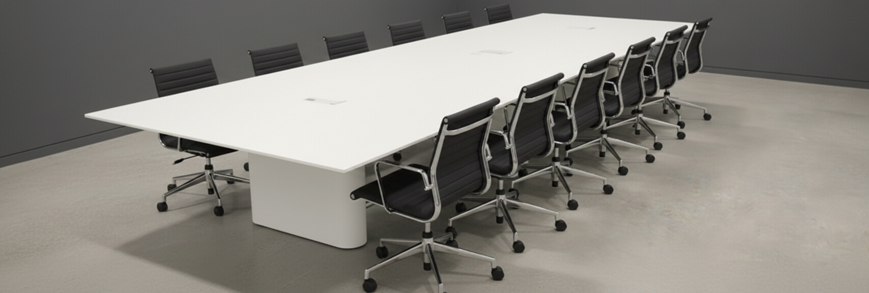 Glass Boardroom Table White