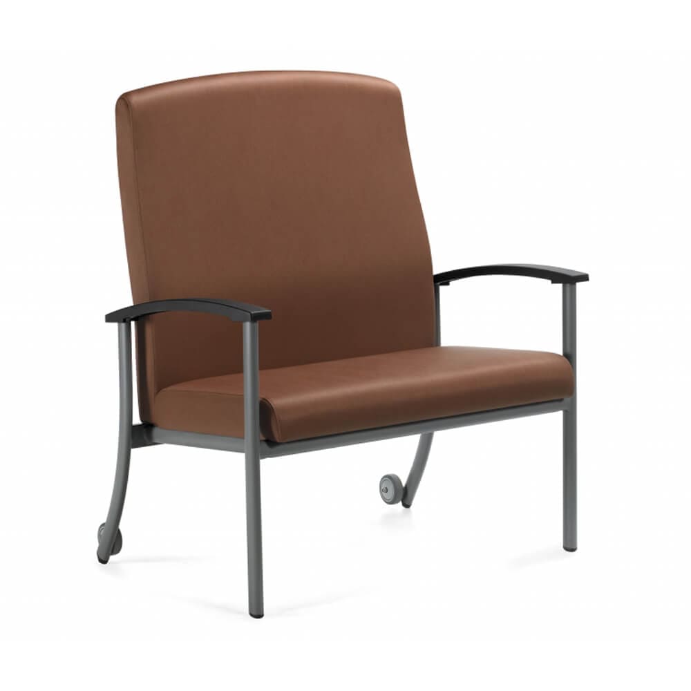 Chair with wheels high back chocolate