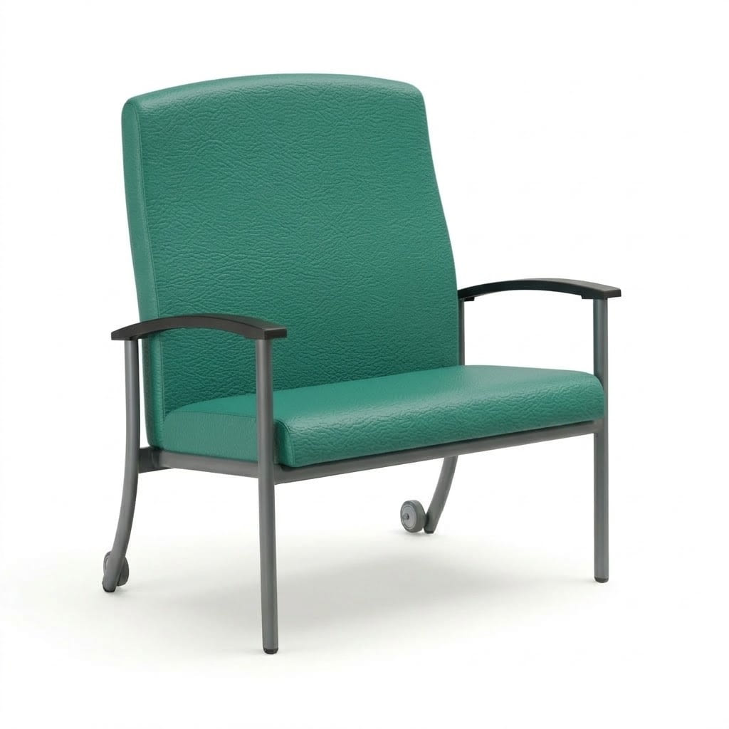 Chair with wheels high back green