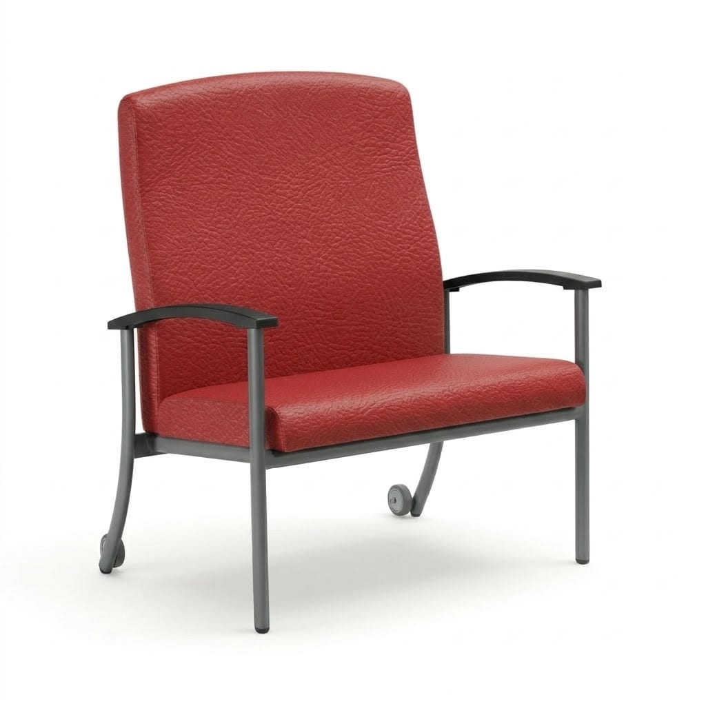 Chair with wheels high back red barn