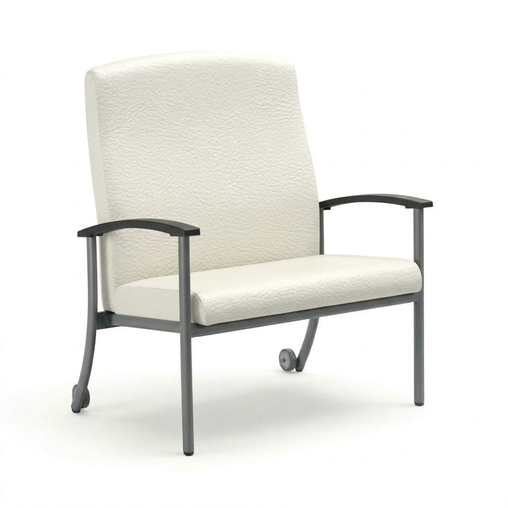 Chair with wheels high back white