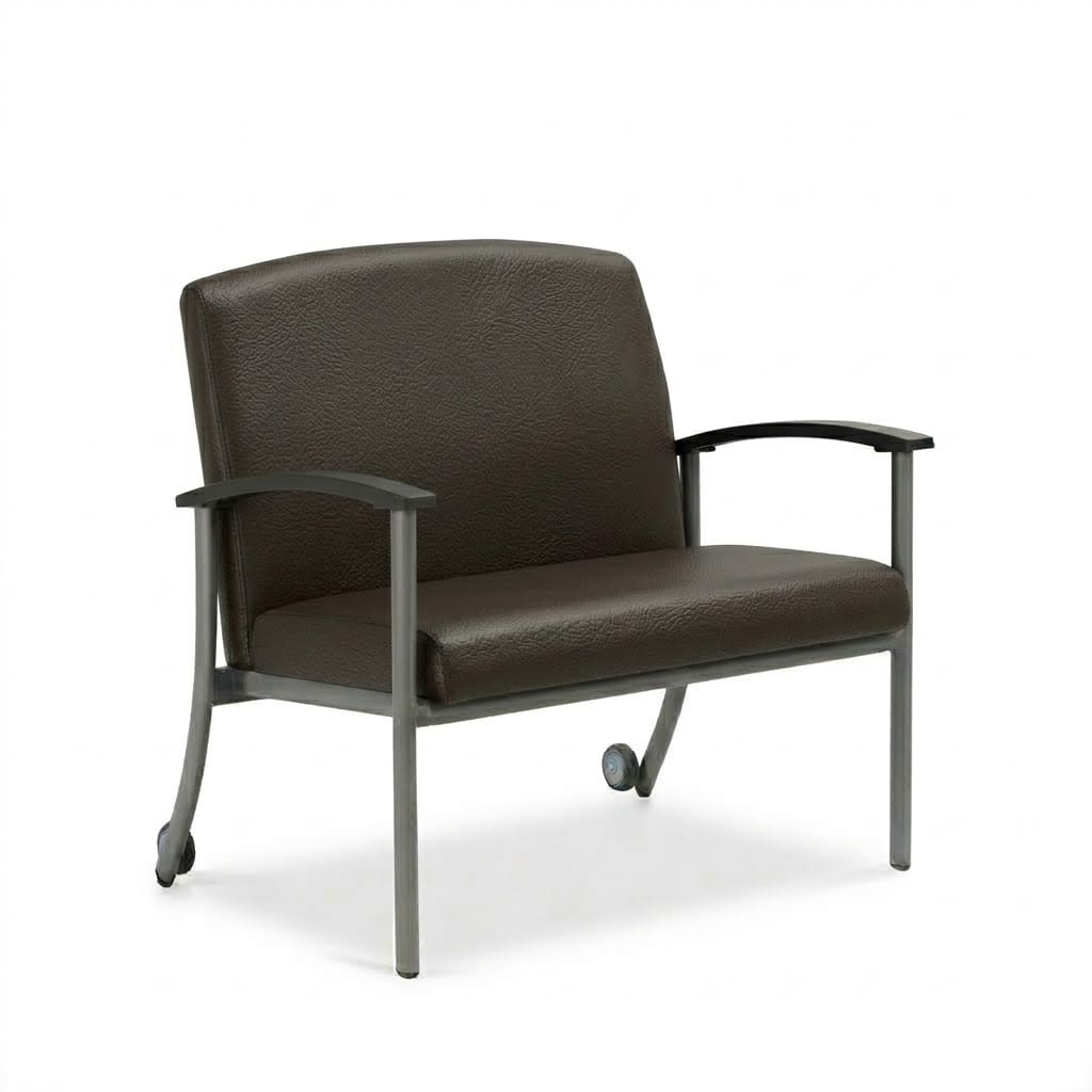 Chair with wheels low back espresso