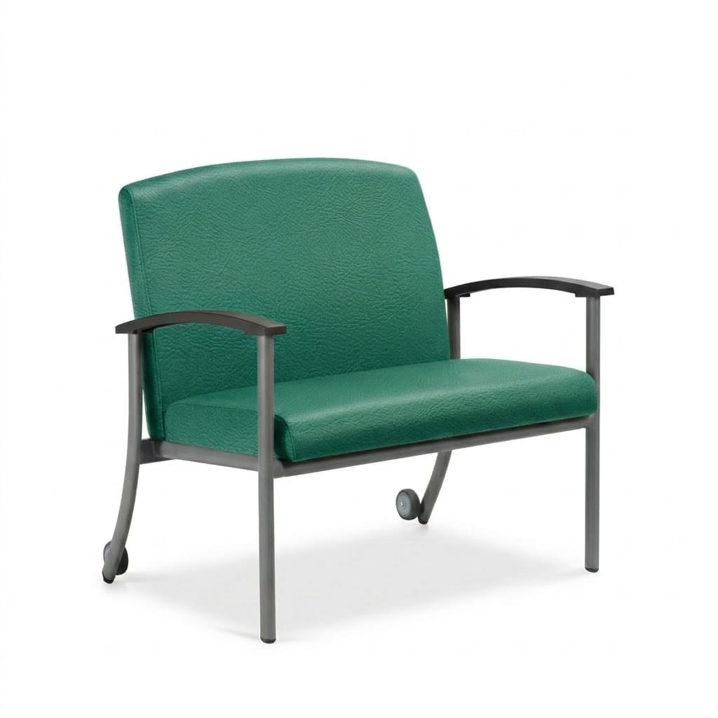 Chair with wheels low back green