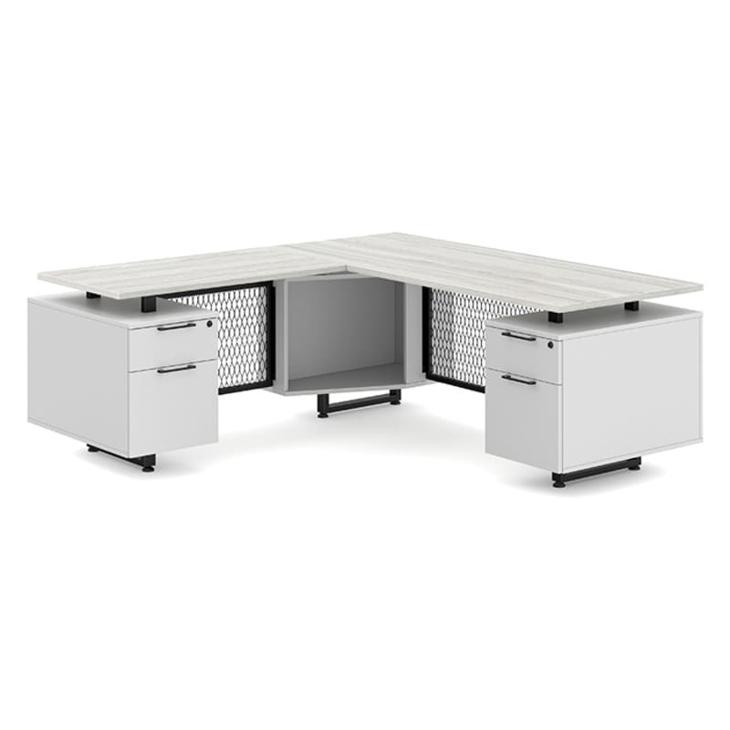 L shape office desk silver birch top 1 L shape office desk silver birch top 1