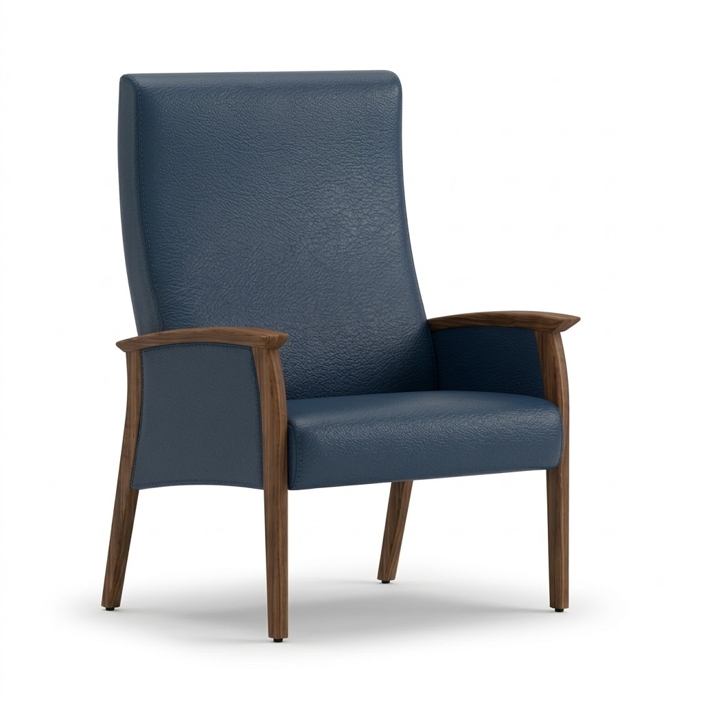 Wide chair close arms navy 1