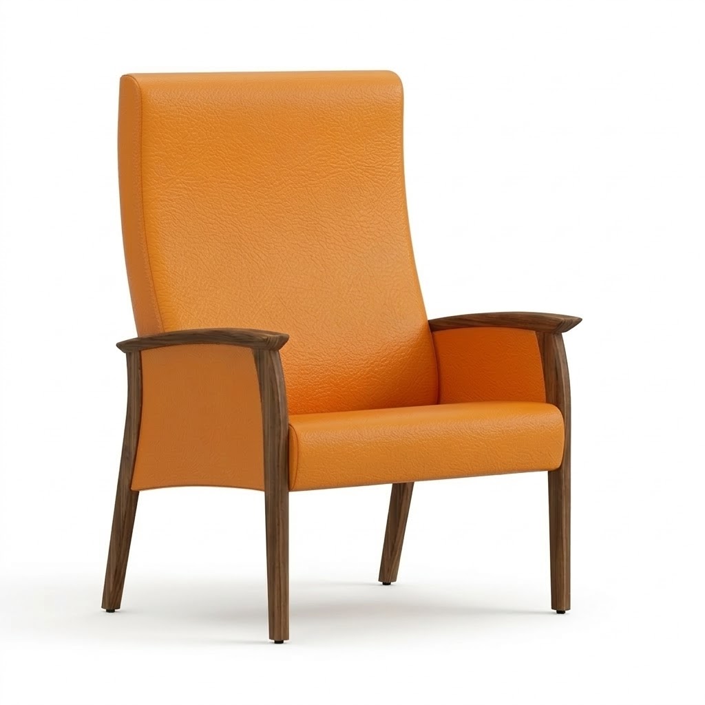 Wide chair close arms orange 2