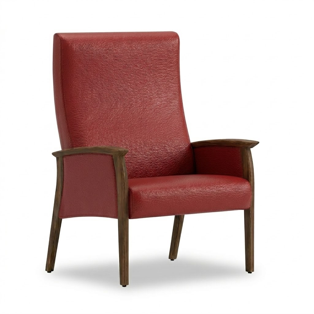 Wide chair close arms red barn 3