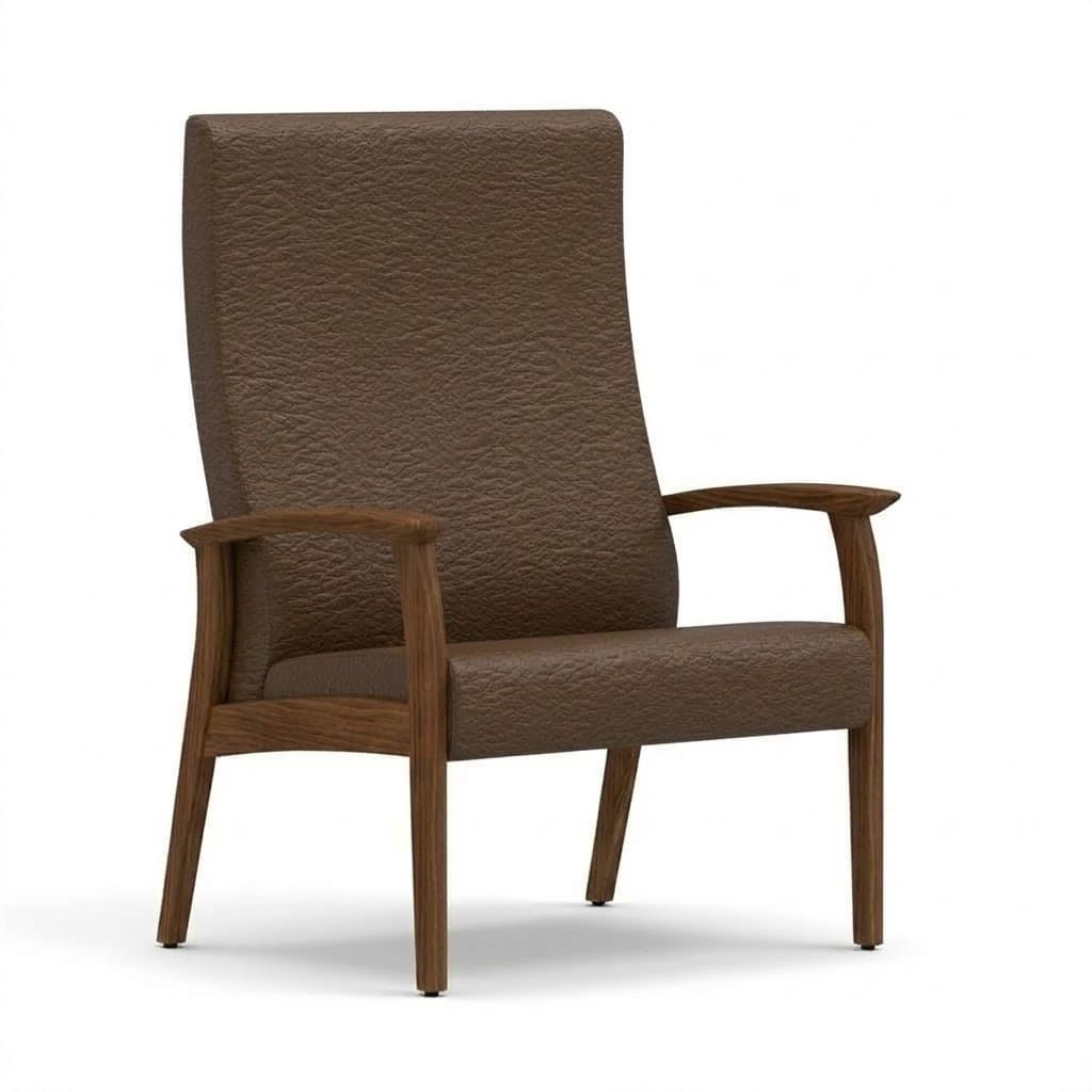 Wide chair open arms chocolate