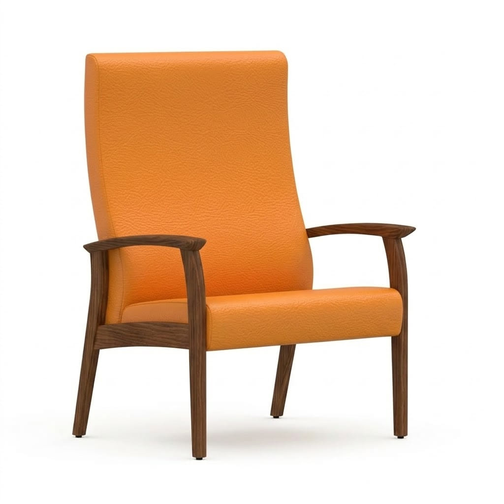 Wide chair open arms orange