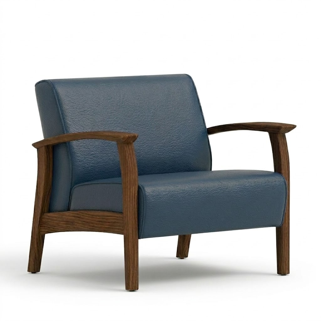 Bariatric armchair open arms navy 1