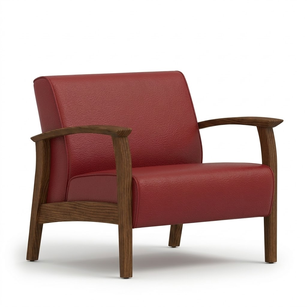 Bariatric armchair open arms red barn