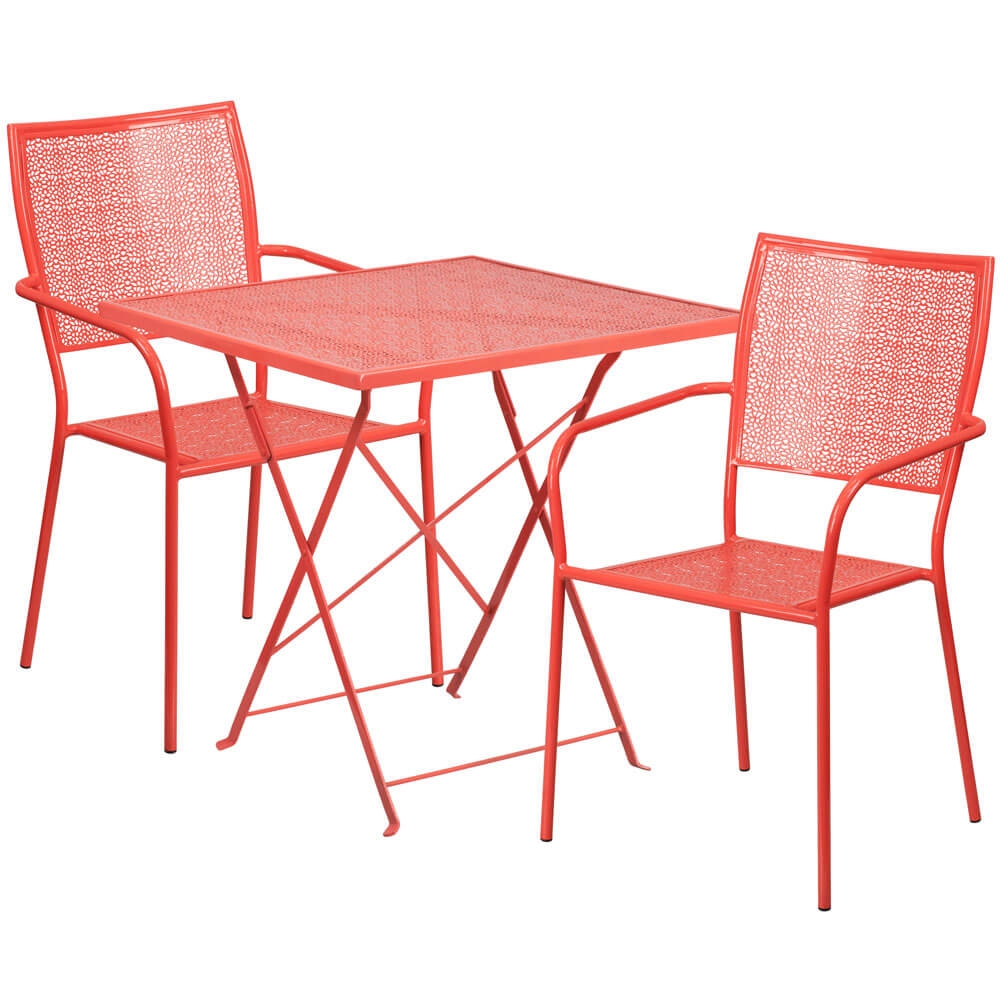 Bistro table set CUB CO 28SQF 02CHR2 RED GG F