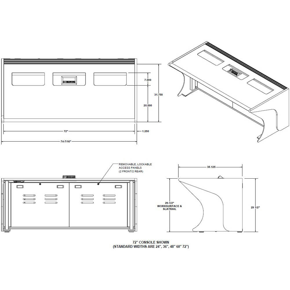 Control console furniture static dims