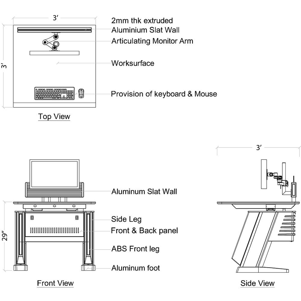Control console xz drawing 3feet