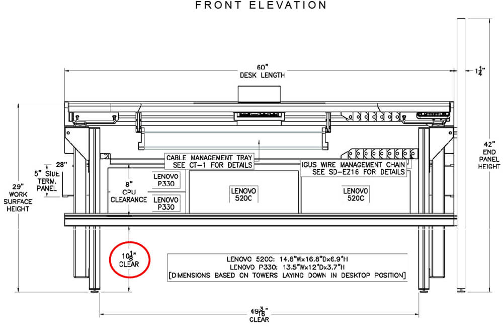 Seam a h trading desk front elevation 00