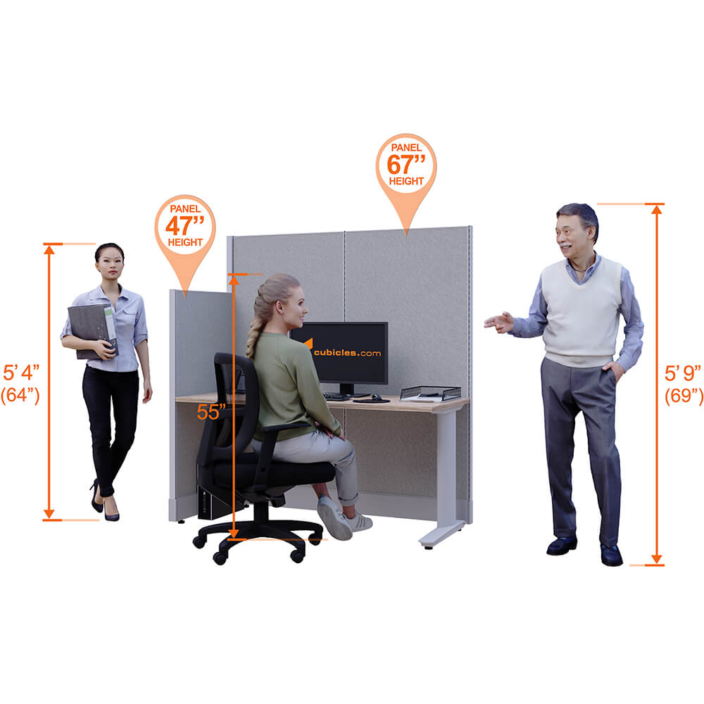 Cubicle desk straight 1pack perspective heights Cubicle desk straight 1pack perspective heights