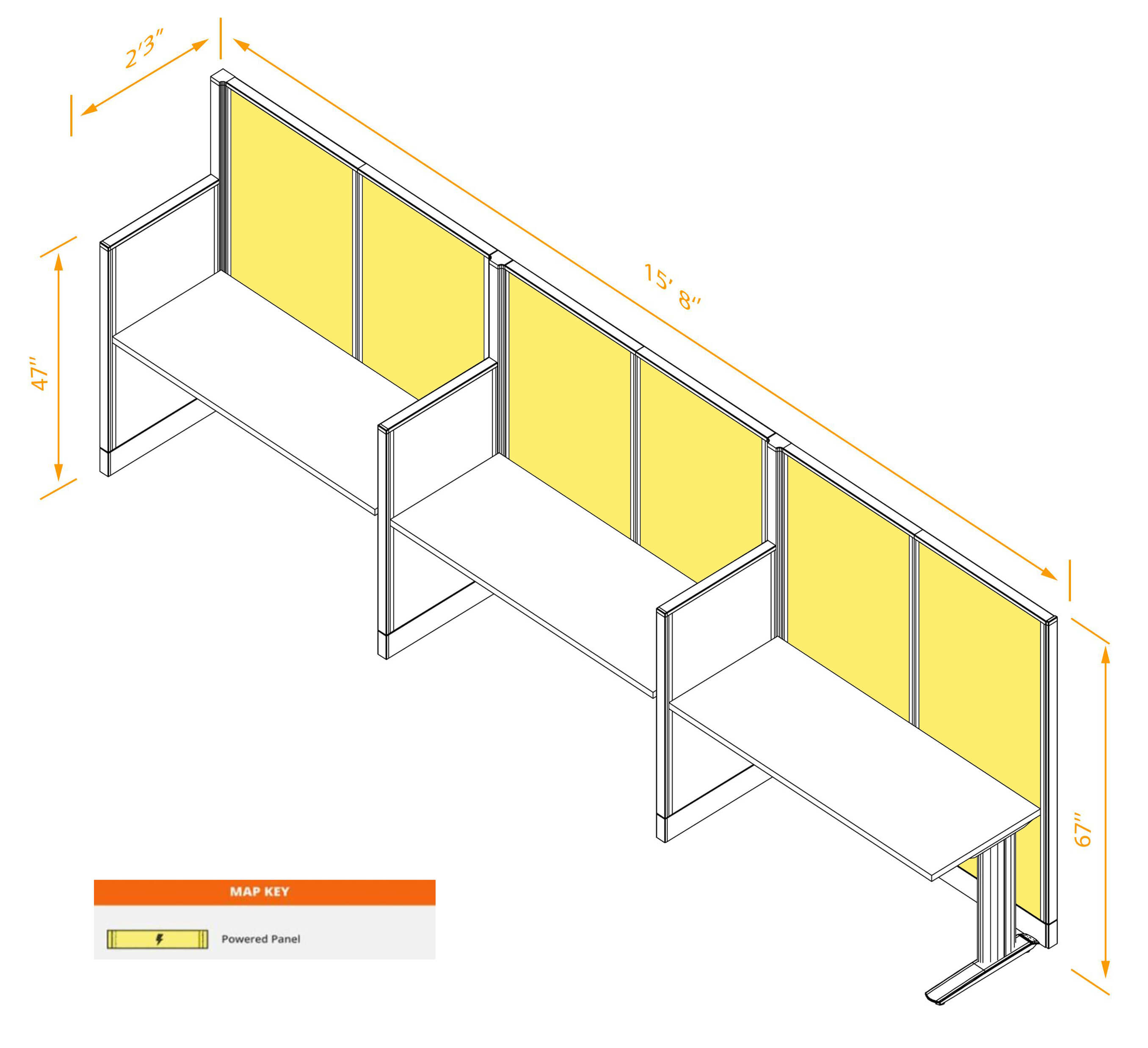 Straight workstation 3pack inline powered dimensions Straight workstation 3pack inline powered dimensions