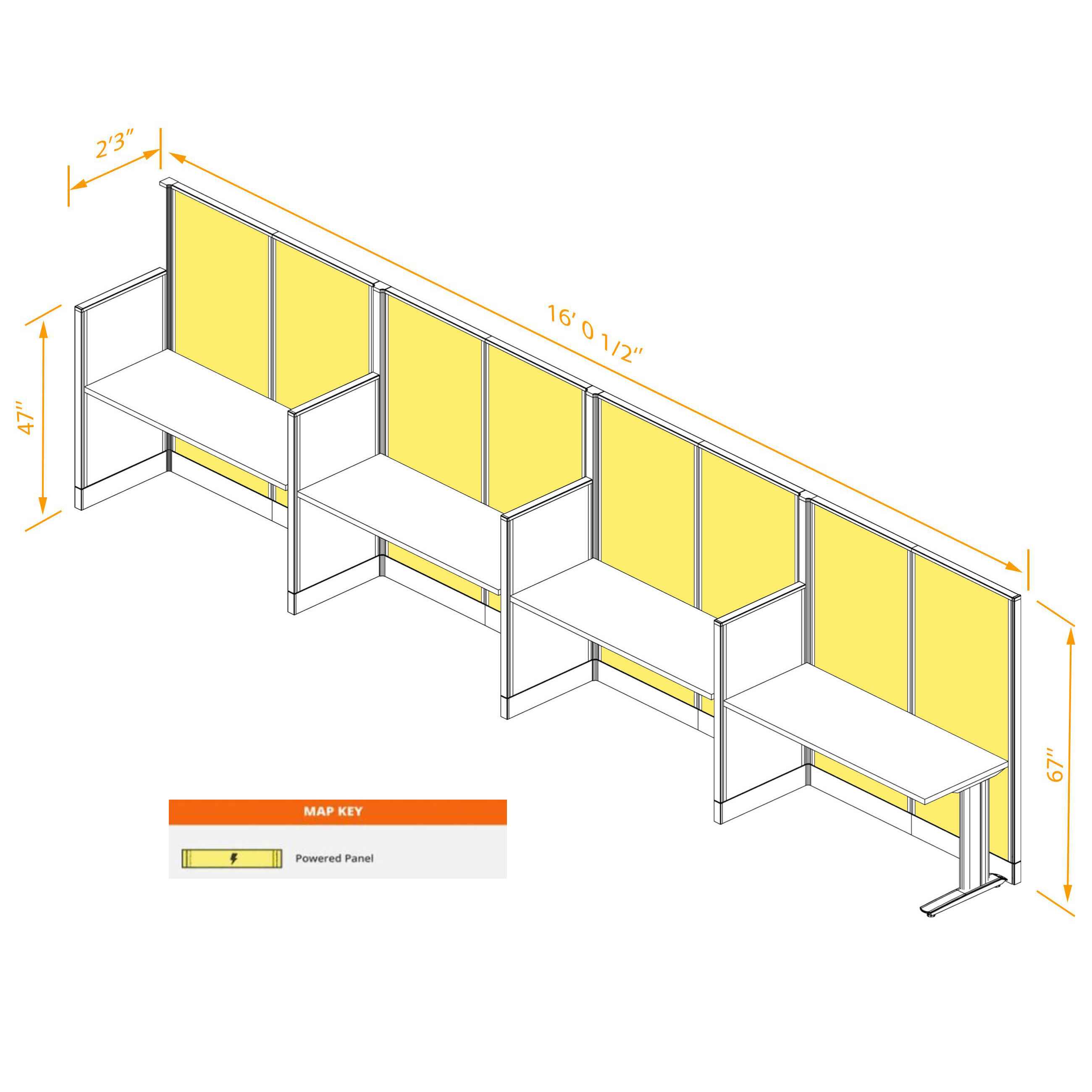 Straight workstation 4pack inline powered dimensions Straight workstation 4pack inline powered dimensions