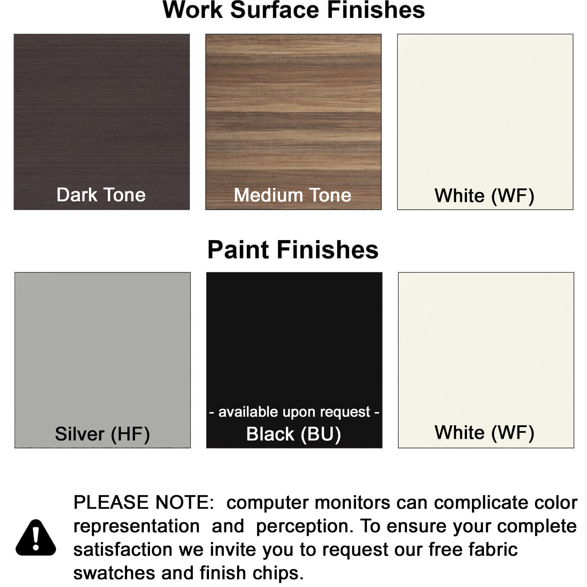 Finishes disclaimer