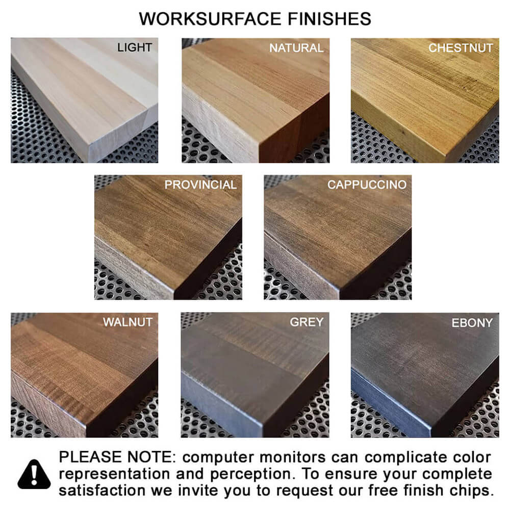 Industrial reception desk with return perforated front color swatch 1