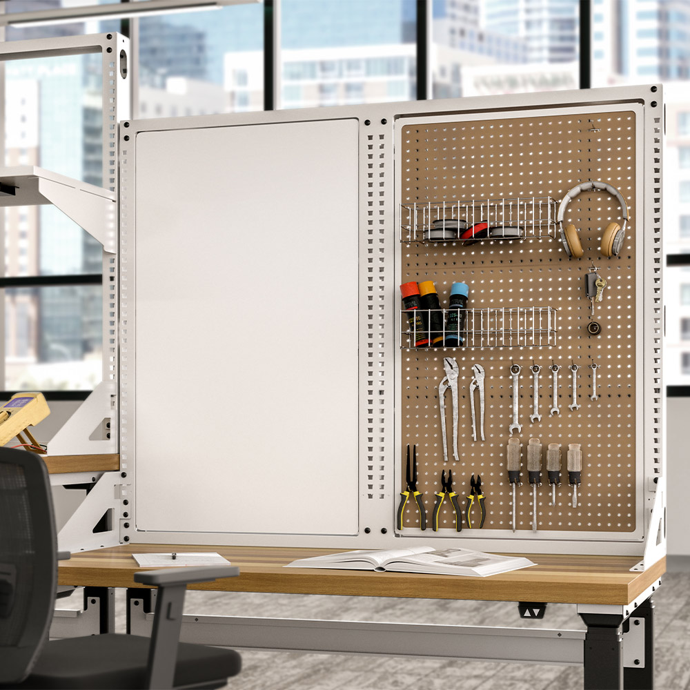 Height adjustable industrial workbench environment Height adjustable industrial workbench environment