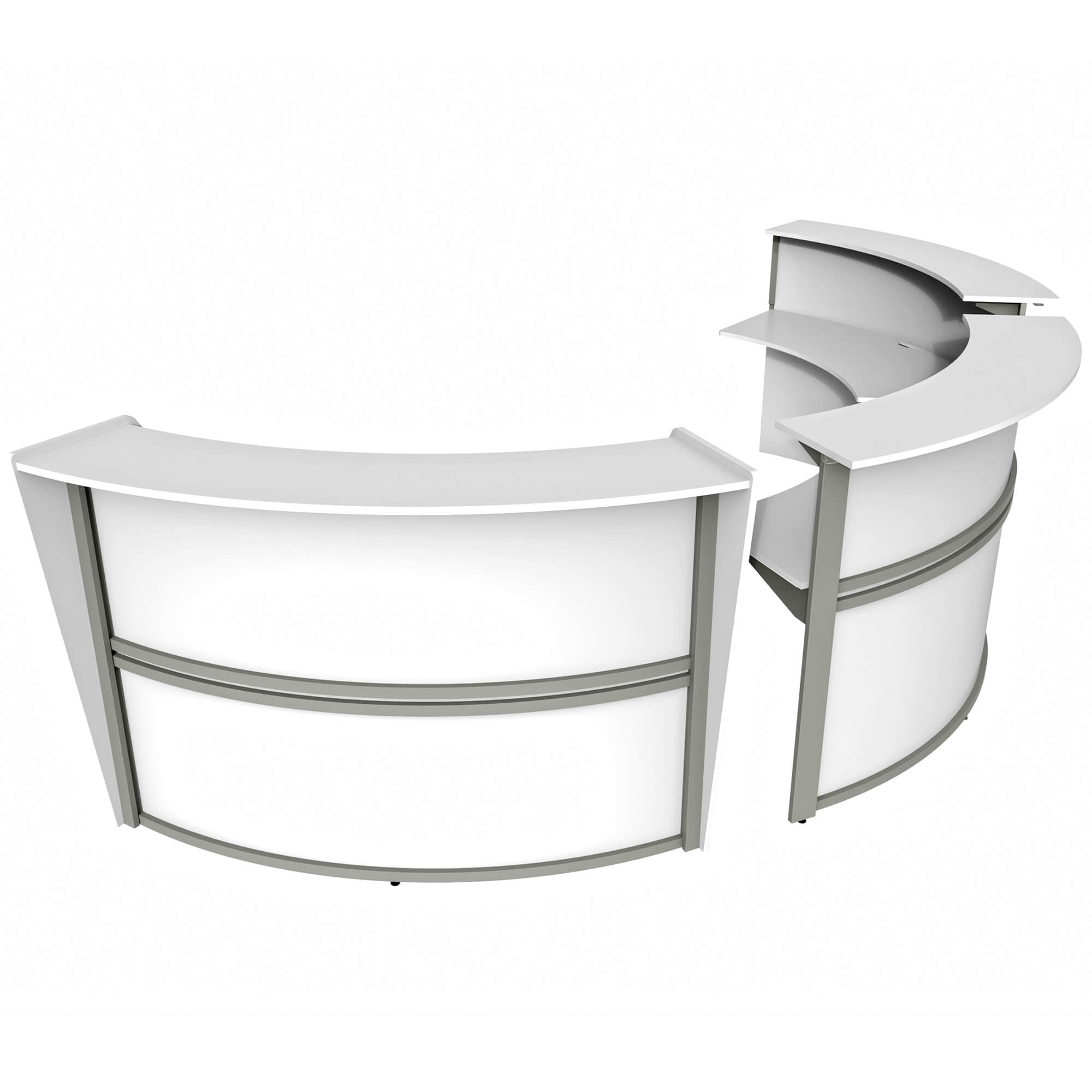 Li1 elegant semi circular reception desk assembly Li1 elegant semi circular reception desk assembly