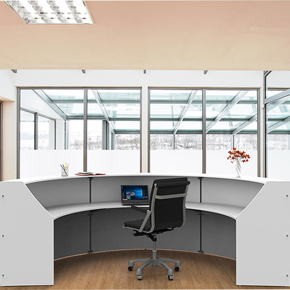 Li1 elegant semi circular reception desk inside environment Li1 elegant semi circular reception desk inside environment
