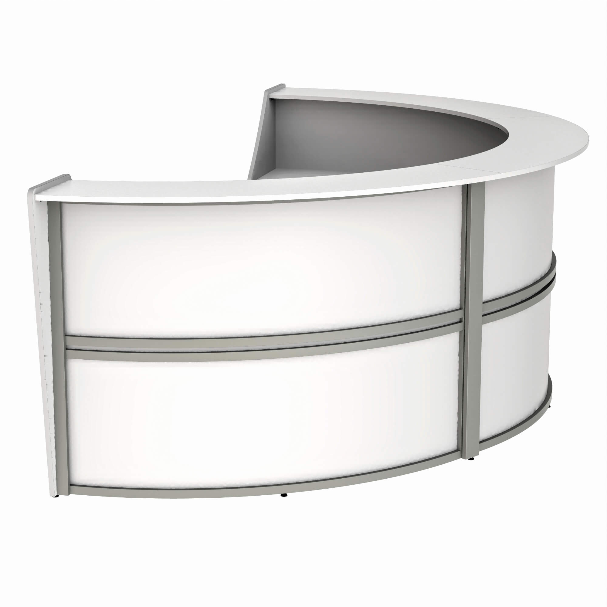 Li1 elegant semi circular reception desk lateral Li1 elegant semi circular reception desk lateral