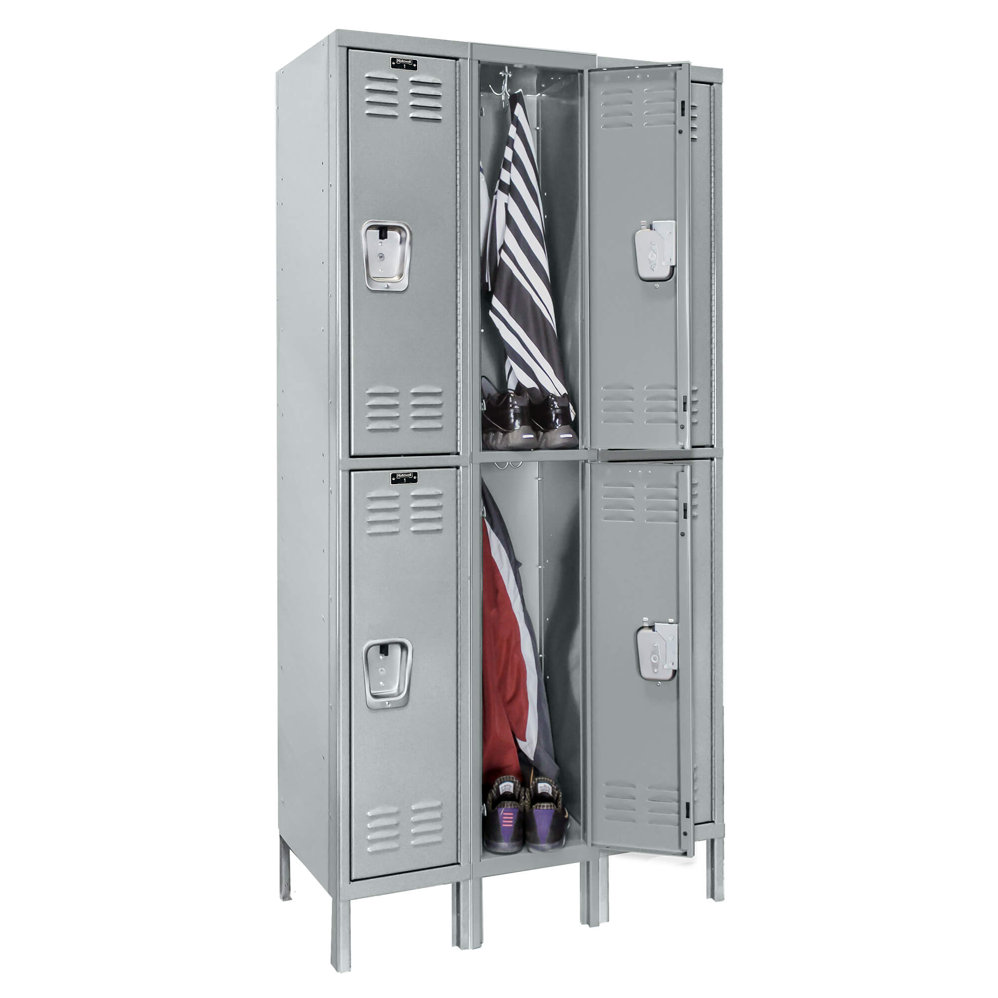 Locker room lockers opened doors Locker room lockers opened doors