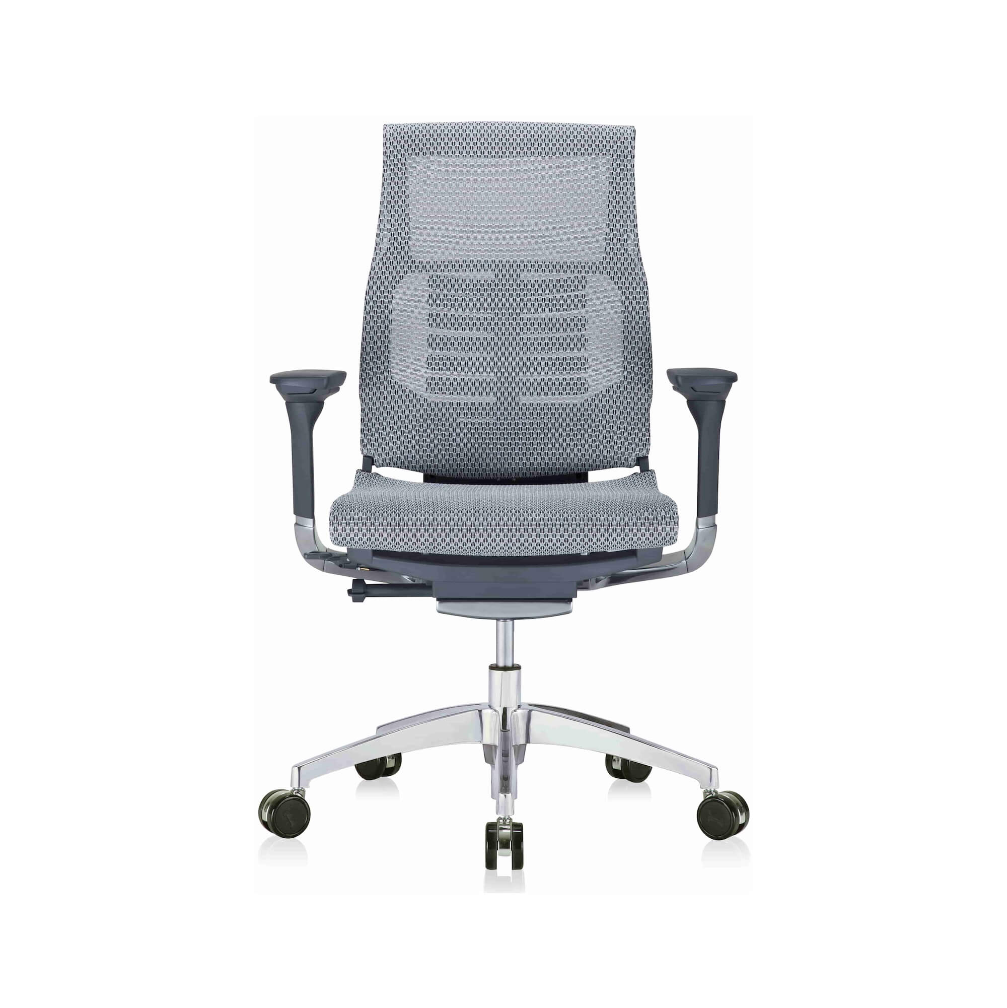 Office furniture chairs office desk chairs executive ergonomic office chair for sciatica gray and black frame front view Office furniture chairs office desk chairs executive ergonomic office chair for sciatica gray and black frame front view
